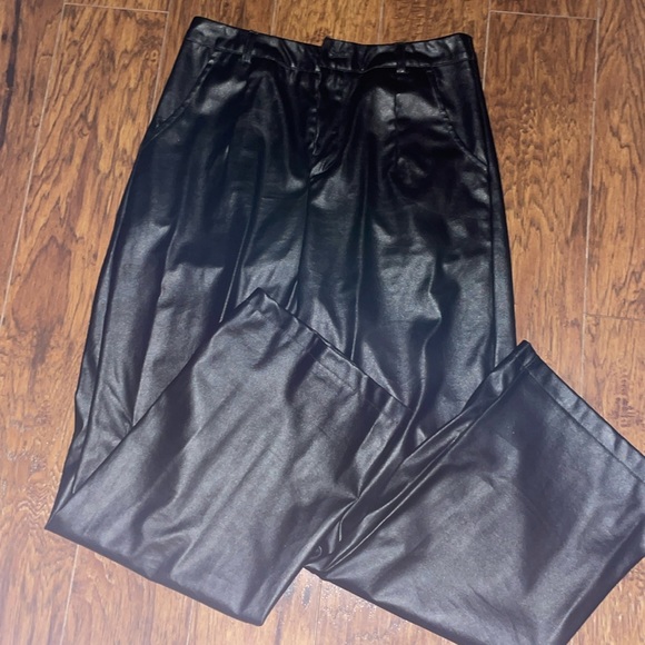 SHEIN - Faux Leather Pants (Black) - Picture 1 of 4